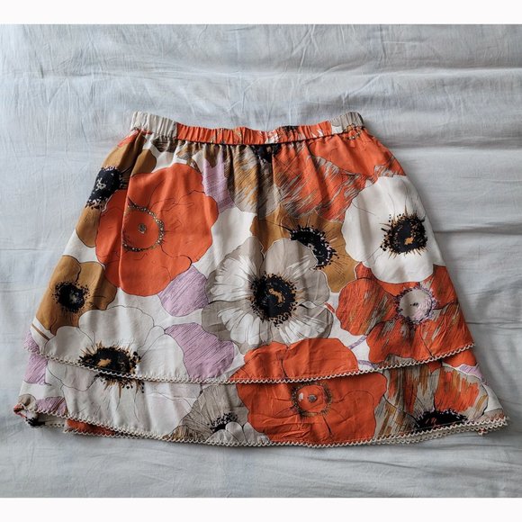 Anthropologie Odille Poppy Silk Skirt - Picture 8 of 9
